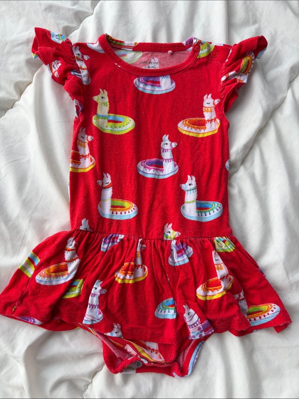 Posh Peanut Llama Float Bodysuit Dress